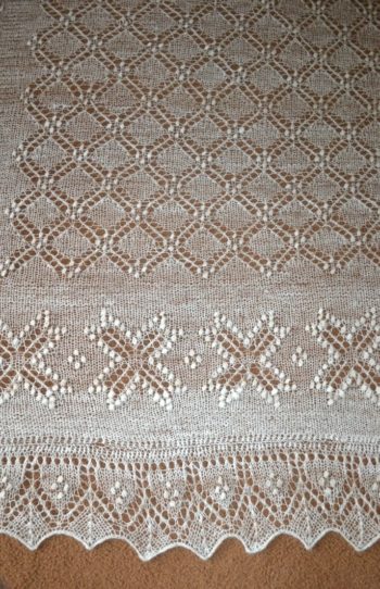 Lace shawl knitted by Louise Young