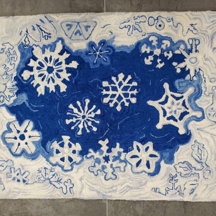 snowflake hooked rug Sally resized